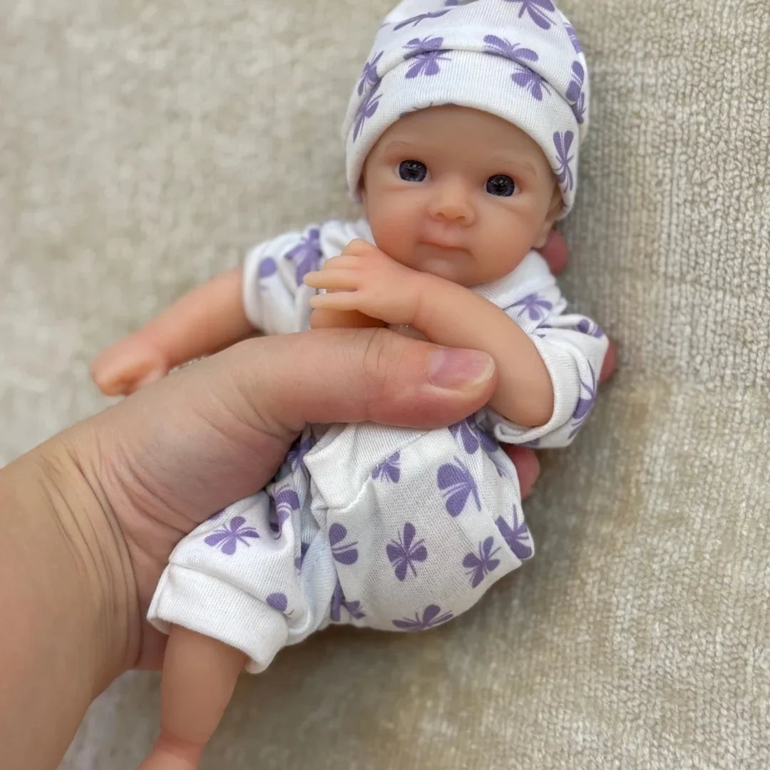 Mini bambole reborn in silicone da 20cm con occhi aperti gemelle Bettie e Vivienne