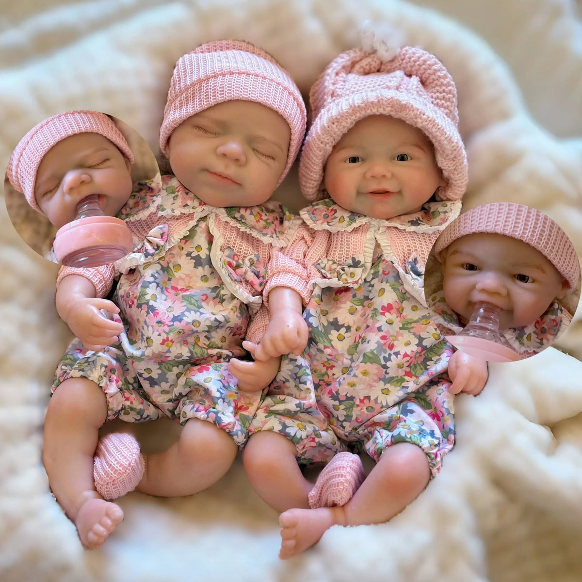 30cm Silicone Reborn Twin Sisters- Pascale and Vivienne