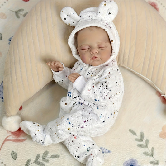 19 inches 3D-Paint Sleeping Irys Reborn Doll in Star White Clothes