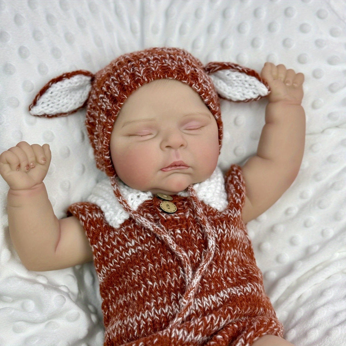 Bambola Reborn da 20 pollici con corpo morbido e pelle 3D che dorme - Peaches