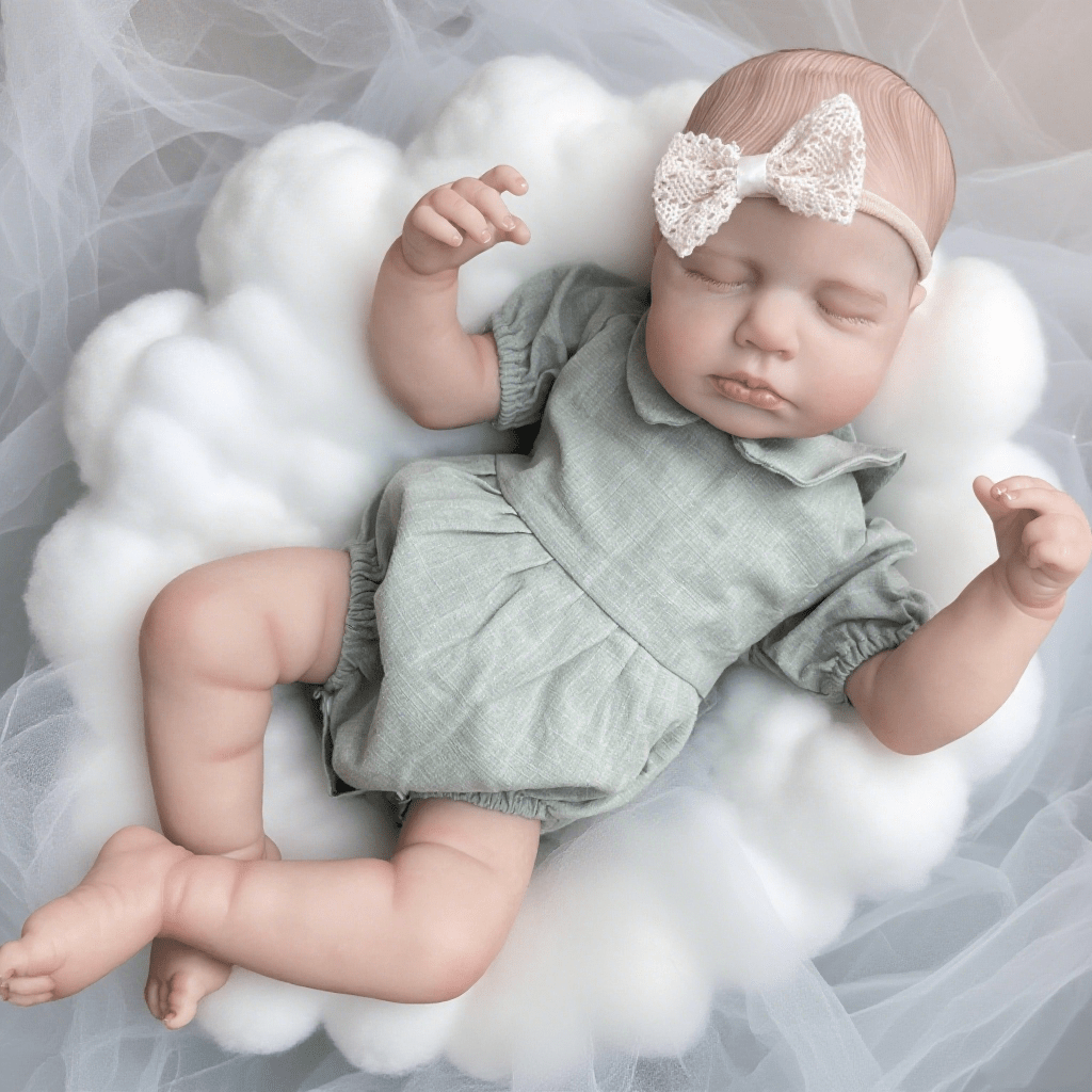 Bambola Reborn LouLou addormentata da 20 pollici con vestiti blu
