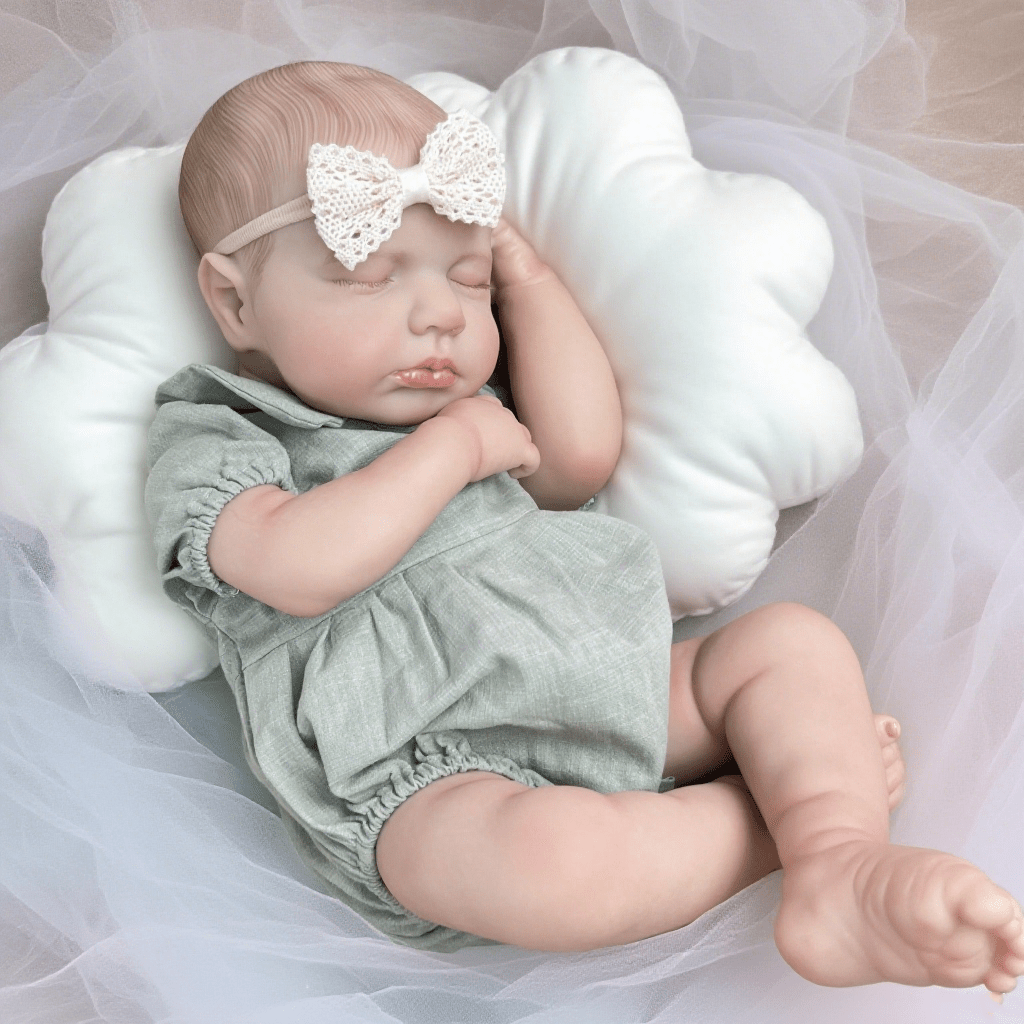 Bambola Reborn LouLou addormentata da 20 pollici con vestiti blu