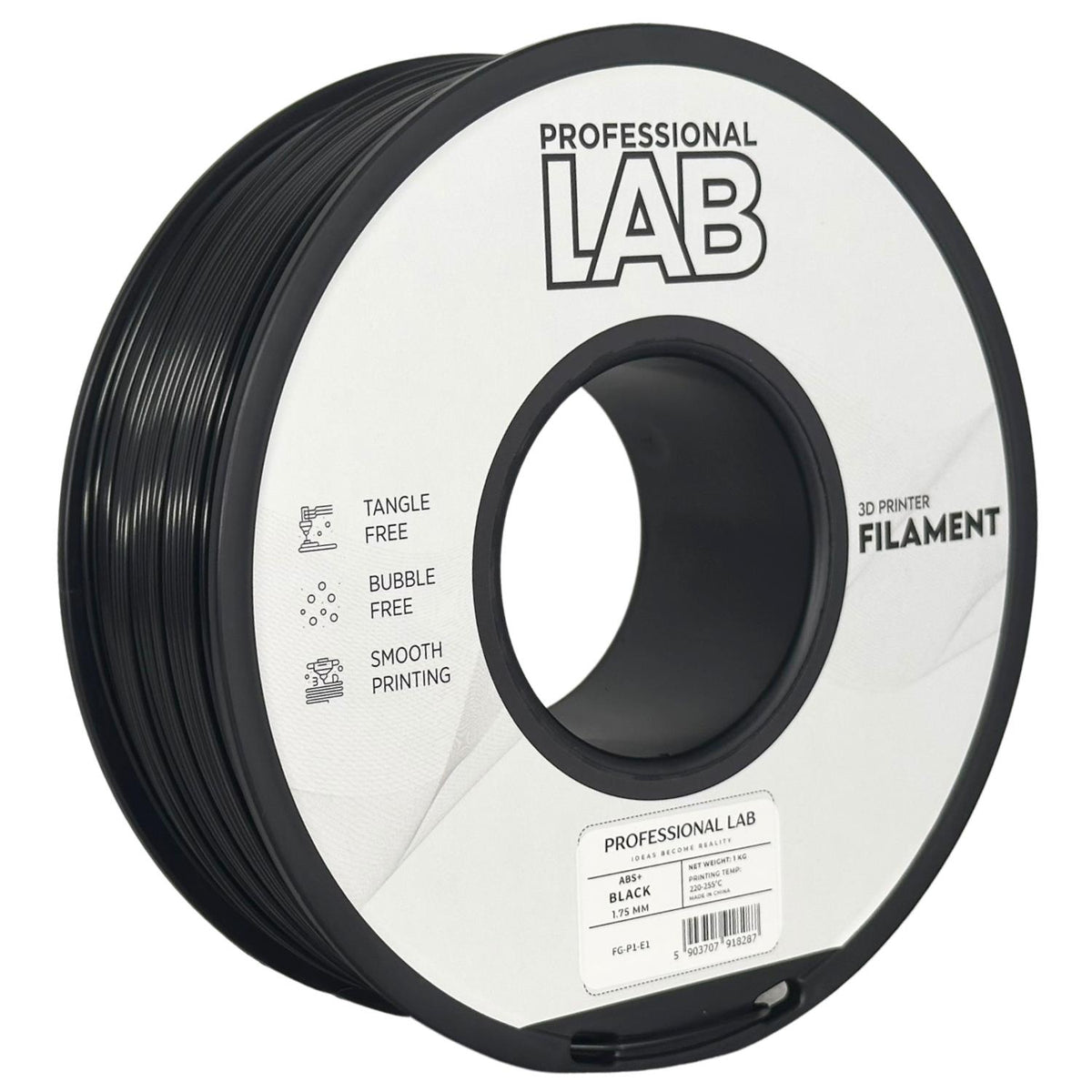 Spoel filament ABS+ zwart, Prof. Lab, 1,75 mm