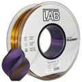 Spool of Silk PLA Tri Color black gold purple filament, Prof. Lab, 1.75 mm