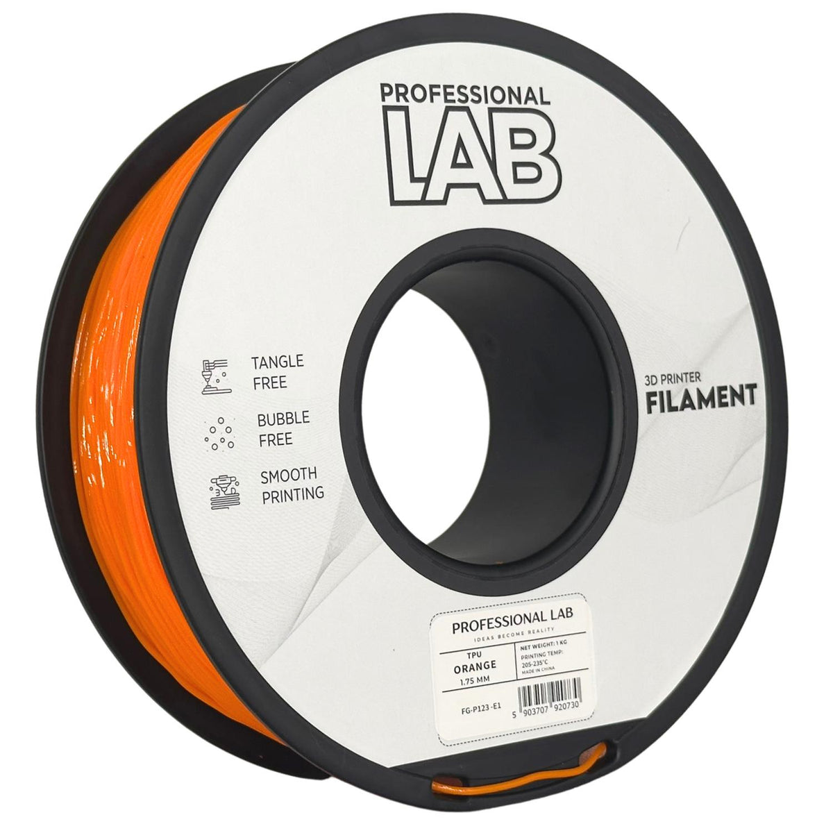 Spoel filament TPU oranje, Prof. Lab, 1,75 mm