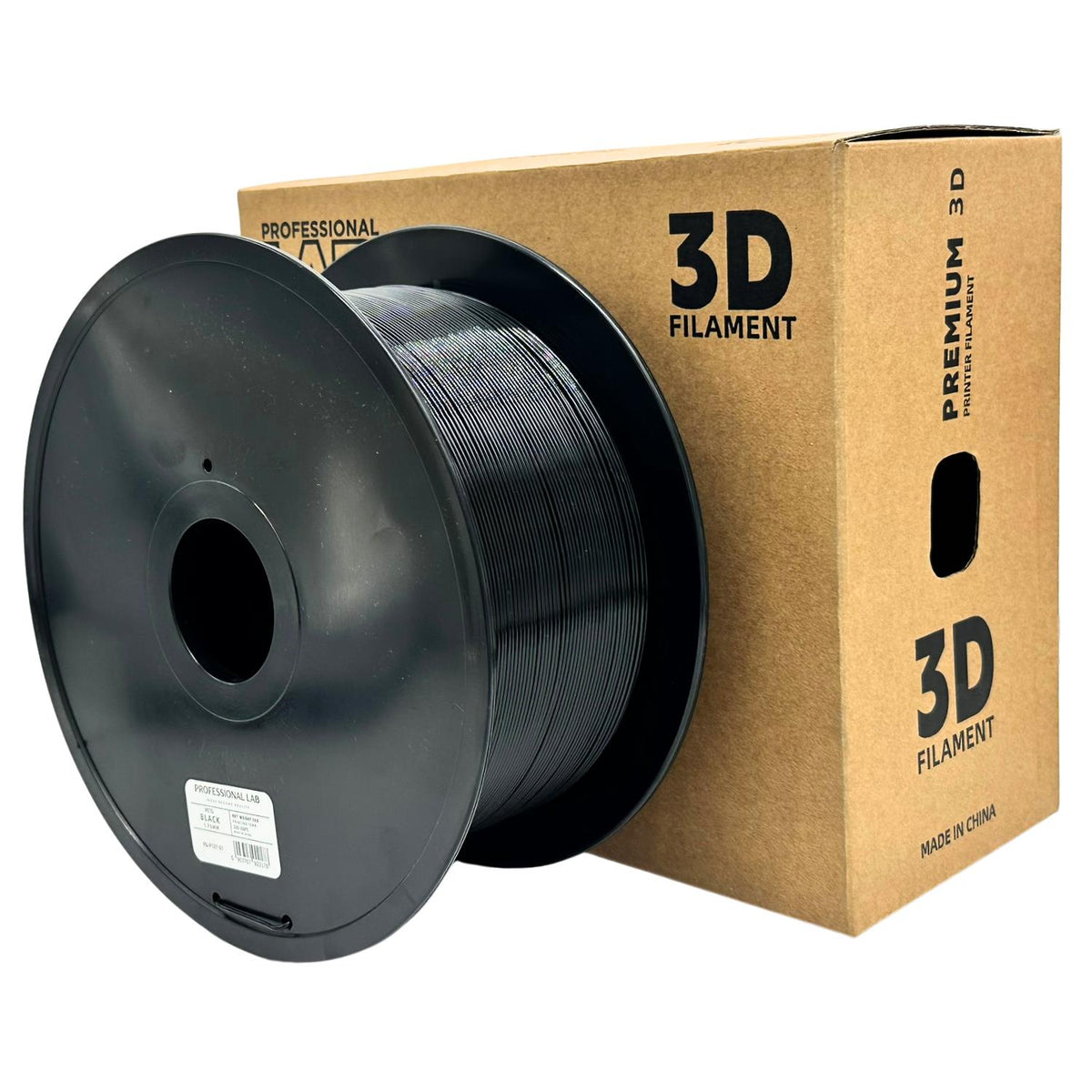 Spoel filament PETG zwart 3 kg, Prof. Lab, 1,75 mm