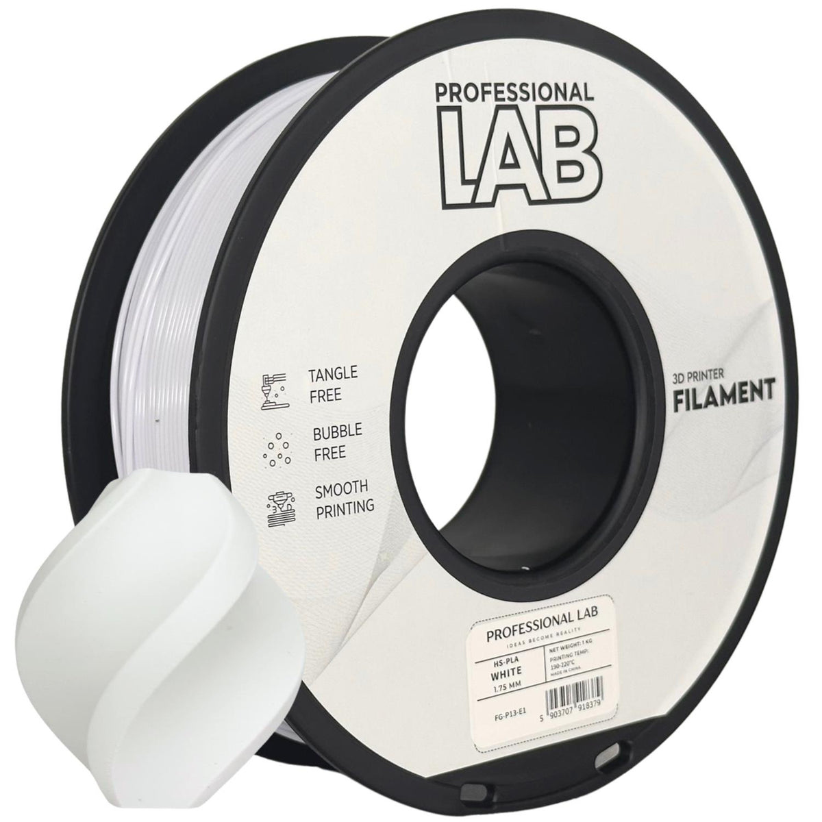 Spoel filament HS-PLA wit, Prof. Lab, 1,75 mm