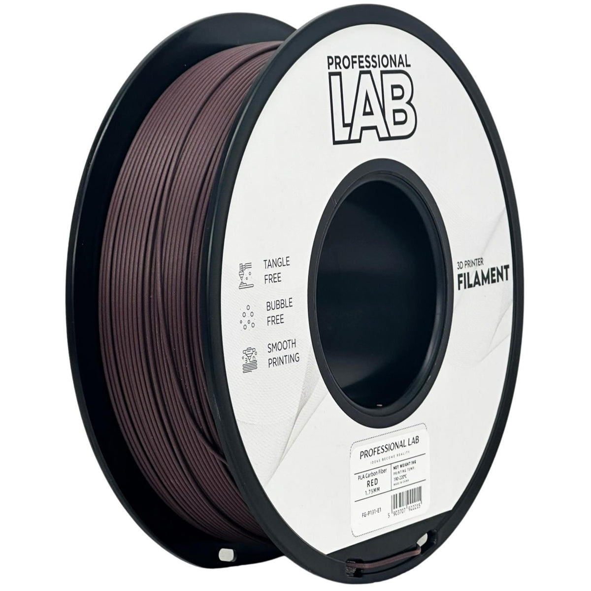 Spoel filament PLA-CF rood, Prof. Lab, 1,75 mm
