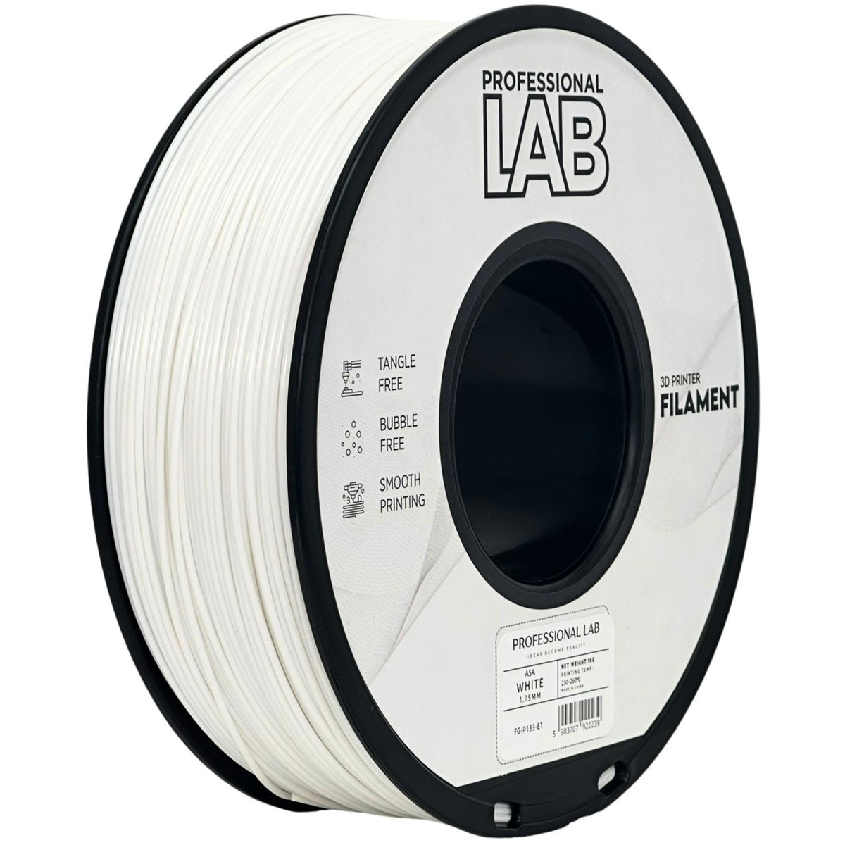 Spoel filament ASA wit, Prof. Lab, 1,75 mm