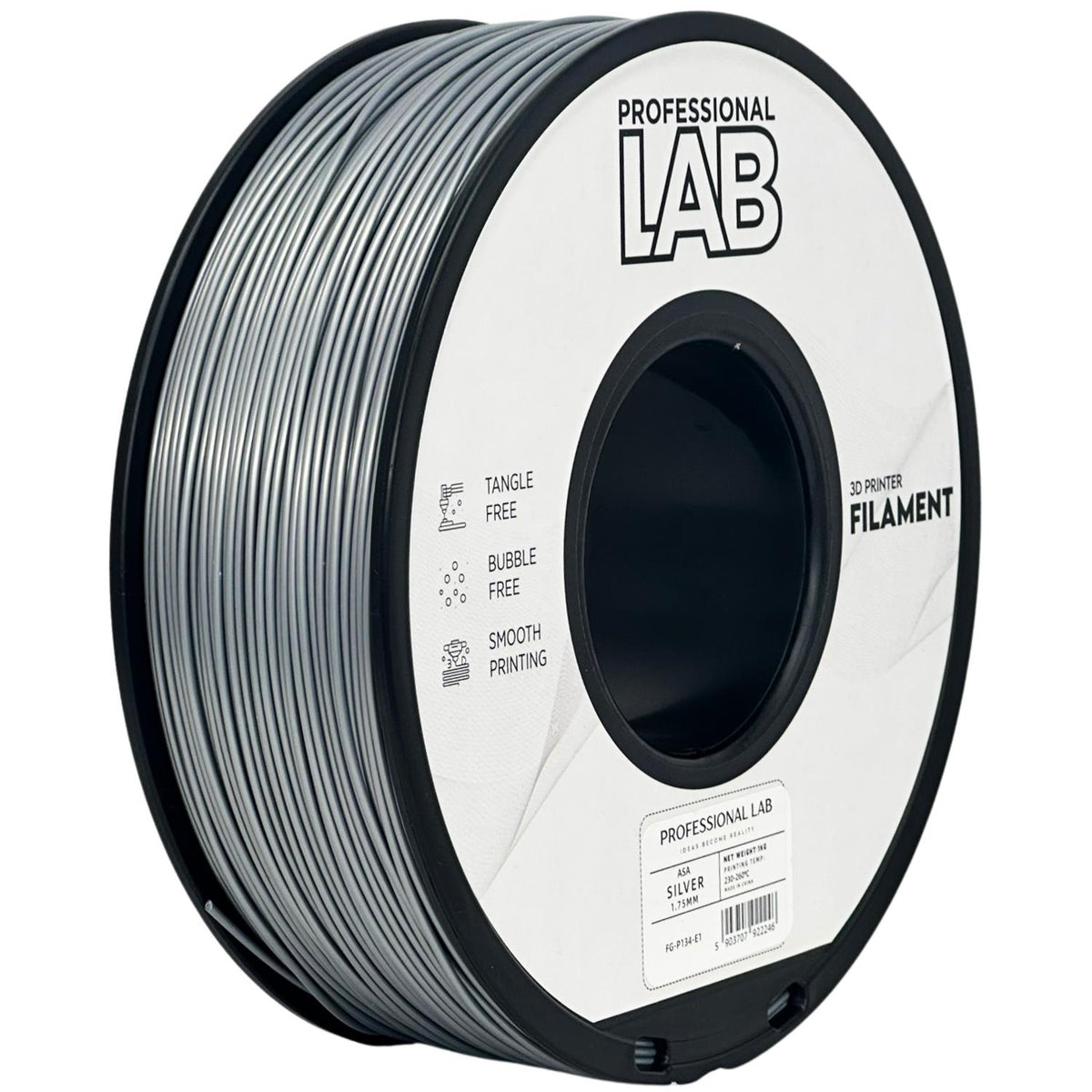 Spoel filament ASA zilver, Prof. Lab, 1,75 mm