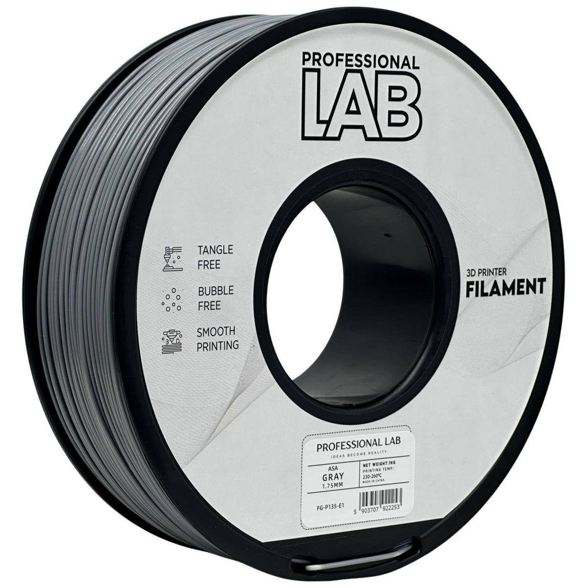 Spoel filament ASA grijs, Prof. Lab, 1,75 mm