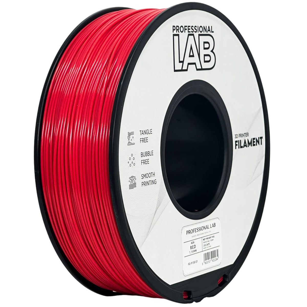 Spoel filament ASA rood, Prof. Lab, 1,75 mm