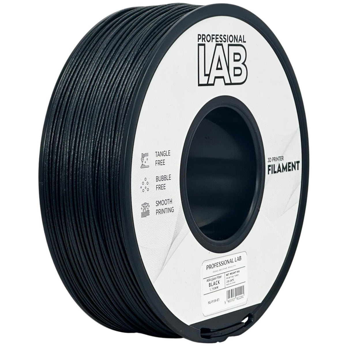 Spoel filament ASA-GF zwart, Prof. Lab, 1,75 mm