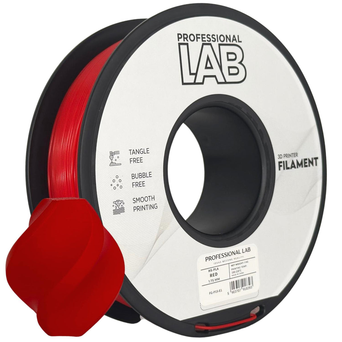 Spoel filament HS-PLA rood, Prof. Lab, 1,75 mm