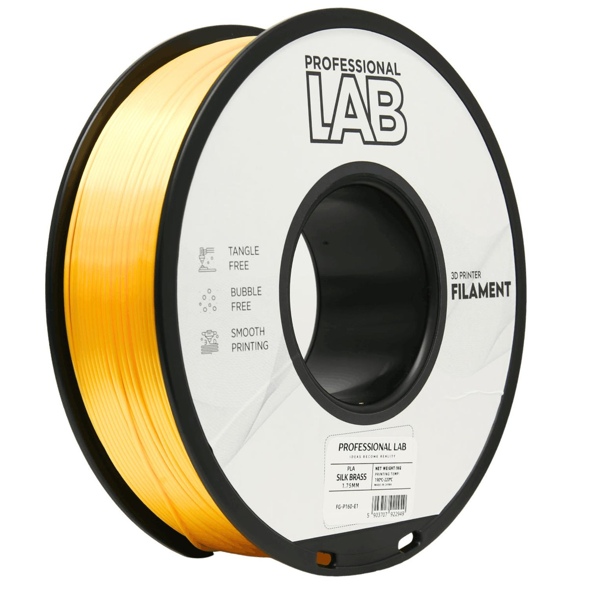 Spoel filament Silk PLA messing, Prof. Lab, 1,75 mm