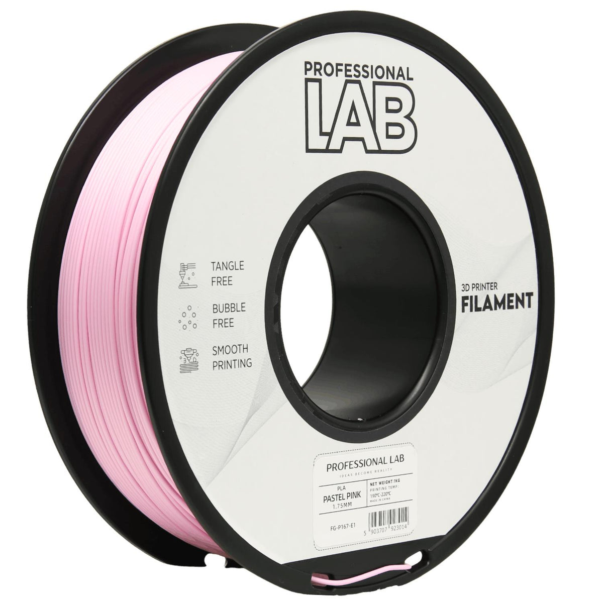 Spoel filament PLA pastel roze, Prof. Lab, 1,75 mm
