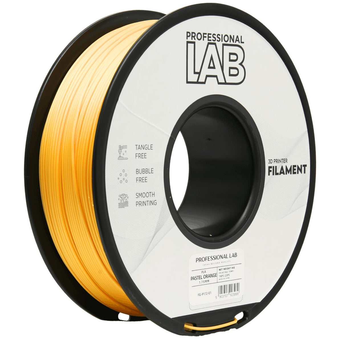 Spoel filament PLA pastel oranje, Prof. Lab, 1,75 mm