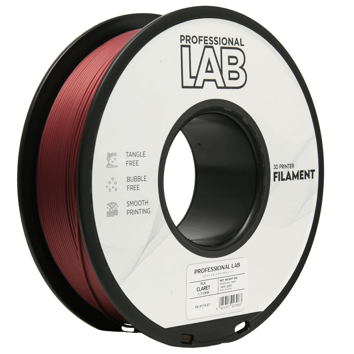 Spoel filament PLA bordeaux, Prof. Lab, 1,75 mm