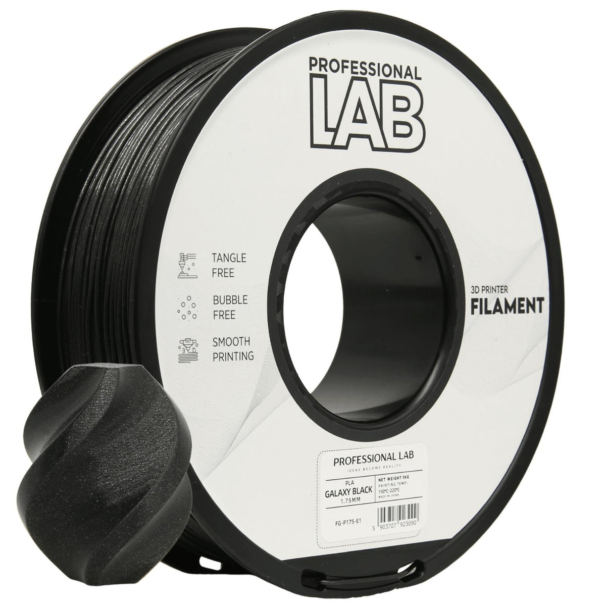 Spoel filament PLA Galaxy zwart, Prof. Lab, 1,75 mm