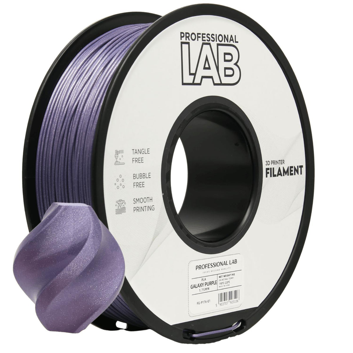 Spoel filament PLA Galaxy paars, Prof. Lab, 1,75 mm