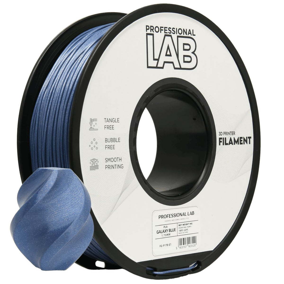 Spoel filament PLA Galaxy blauw, Prof. Lab, 1,75 mm