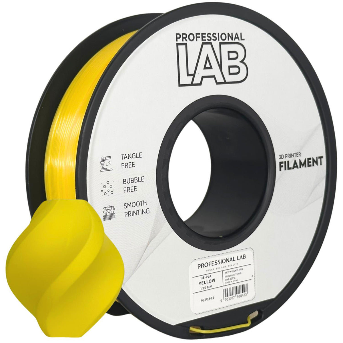 Spoel filament HS-PLA geel, Prof. Lab, 1,75 mm