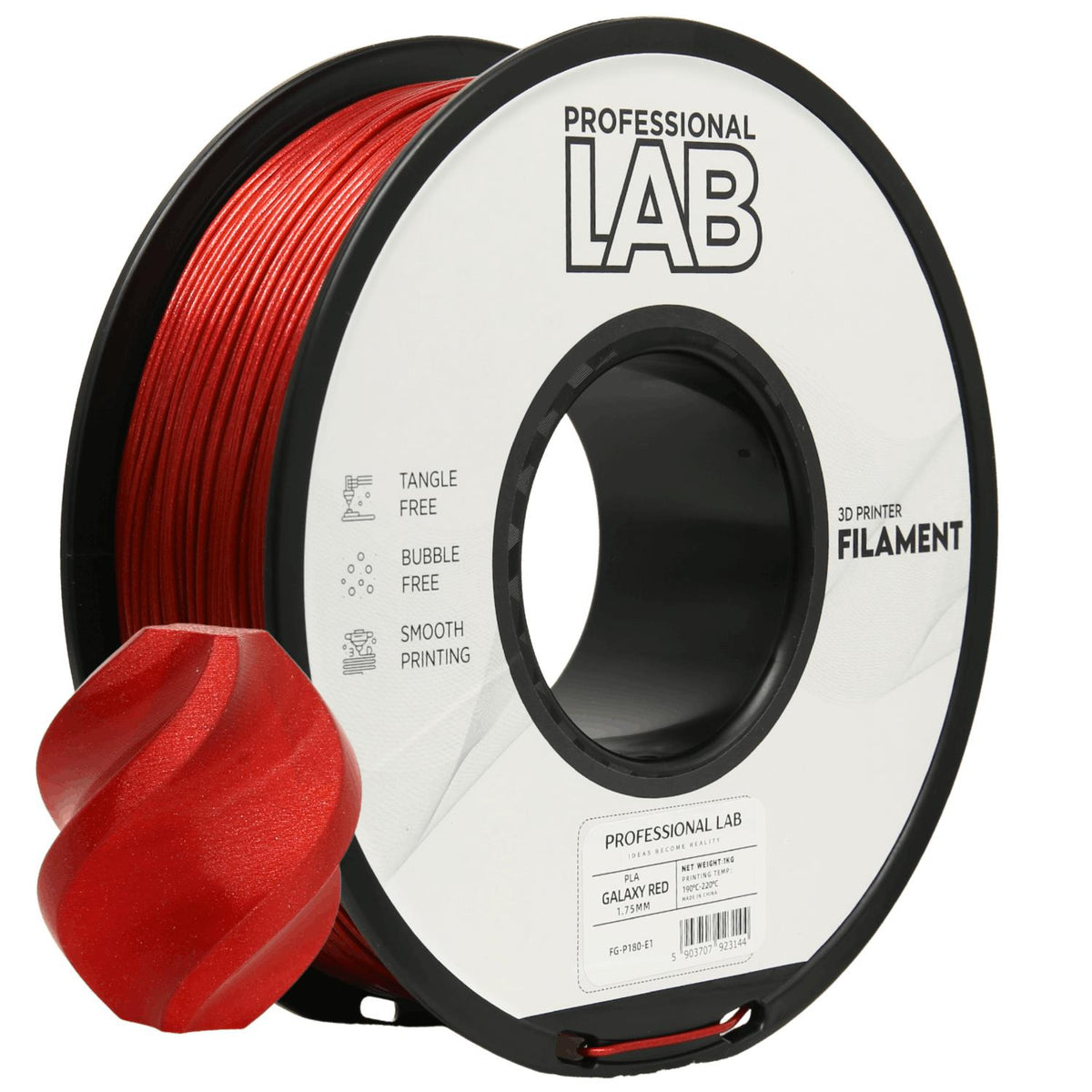Spoel filament PLA Galaxy rood, Prof. Lab, 1,75 mm