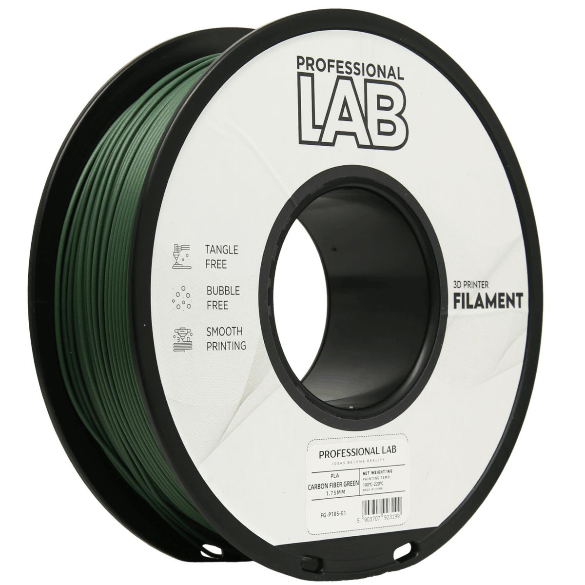 Spoel filament PLA-CF groen, Prof. Lab, 1,75 mm