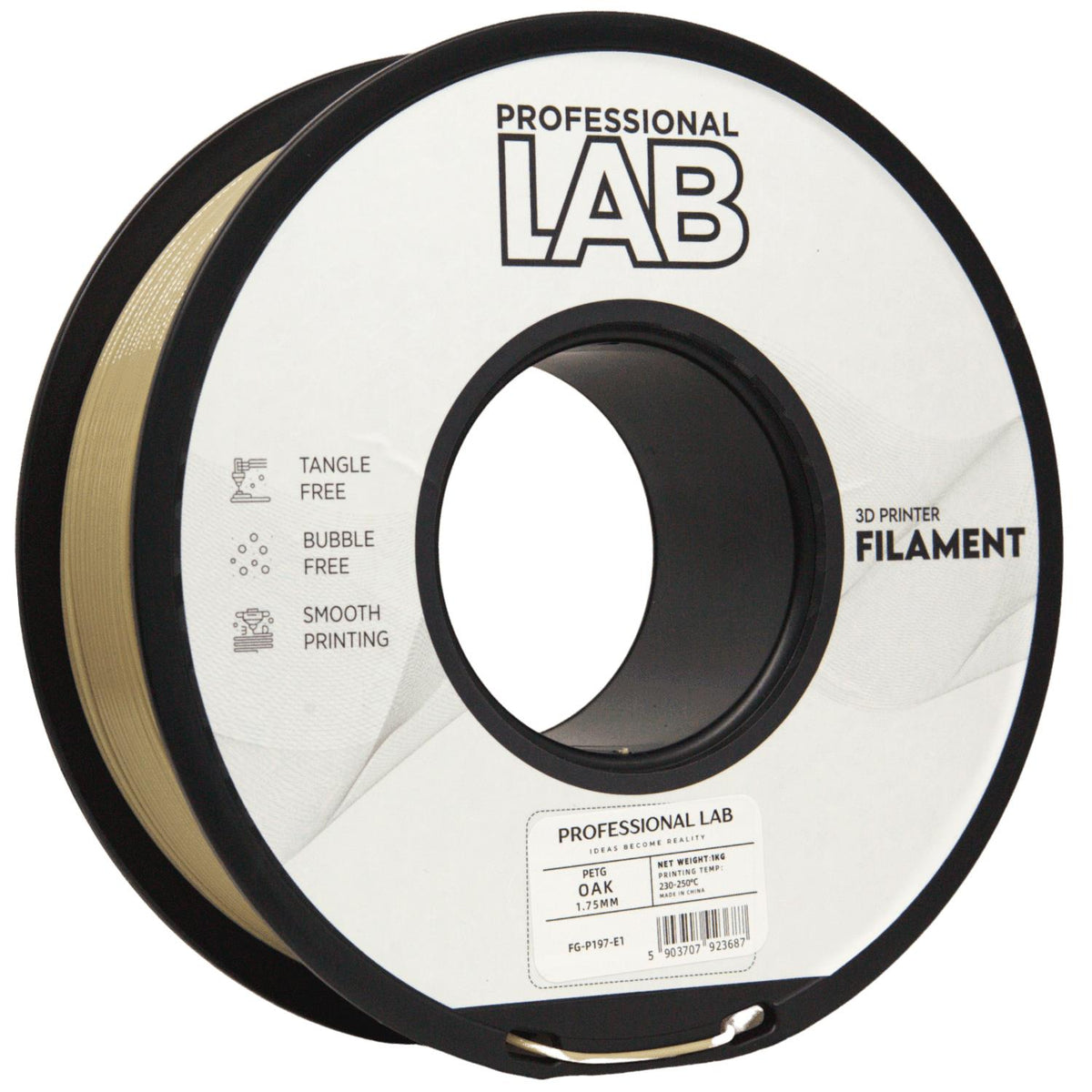 Spoel filament PETG eiken, Prof. Lab, 1,75 mm