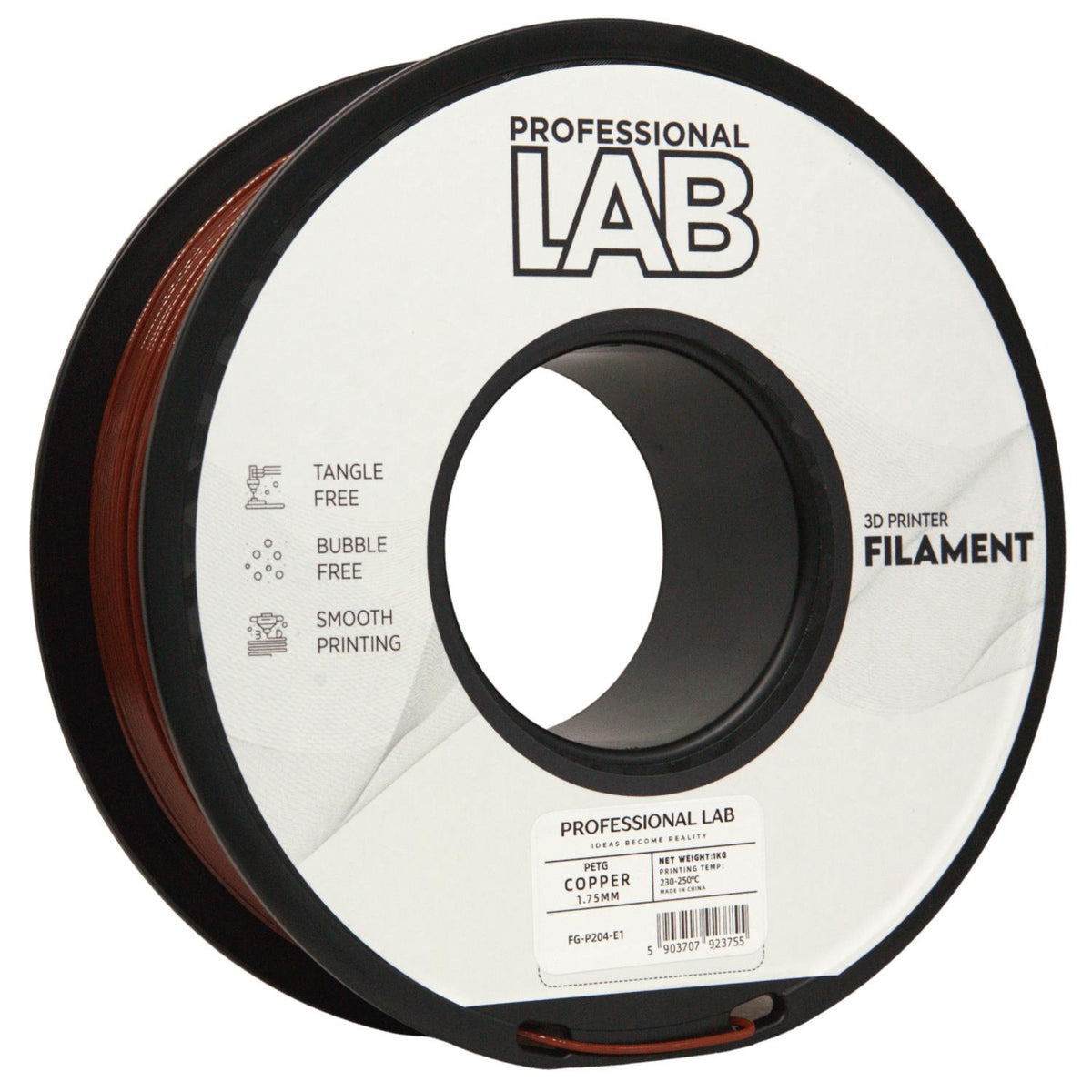 Spoel filament PETG koper, Prof. Lab, 1,75 mm
