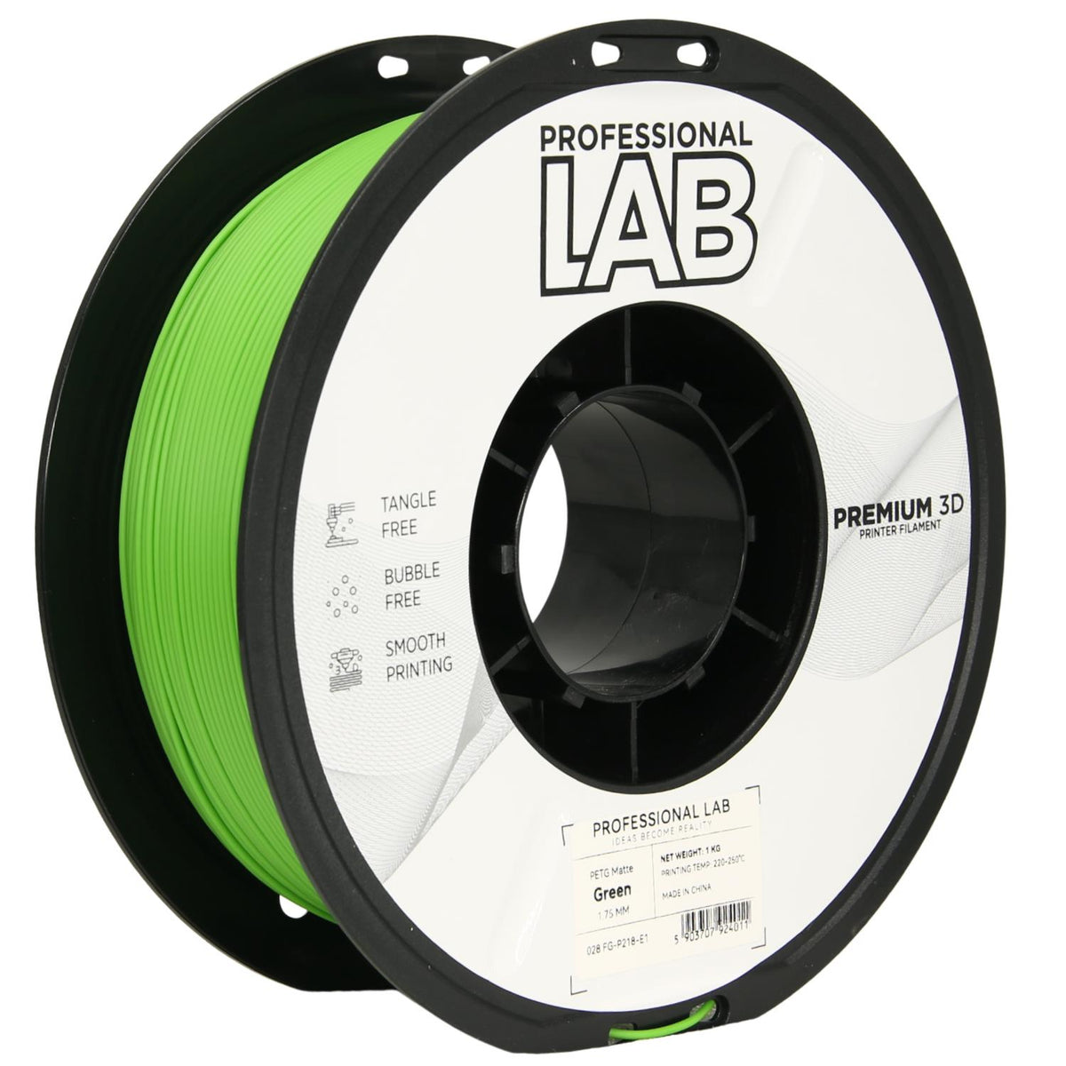 Spoel filament PETG mat groen, Prof. Lab, 1,75 mm
