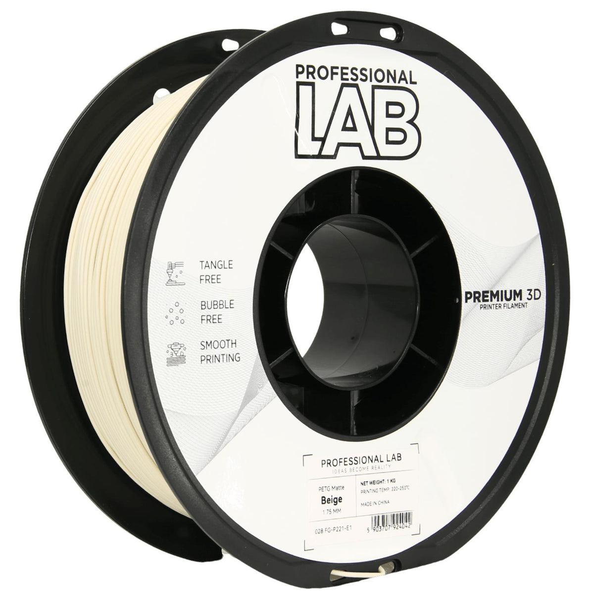 Spoel filament PETG mat beige, Prof. Lab, 1,75 mm