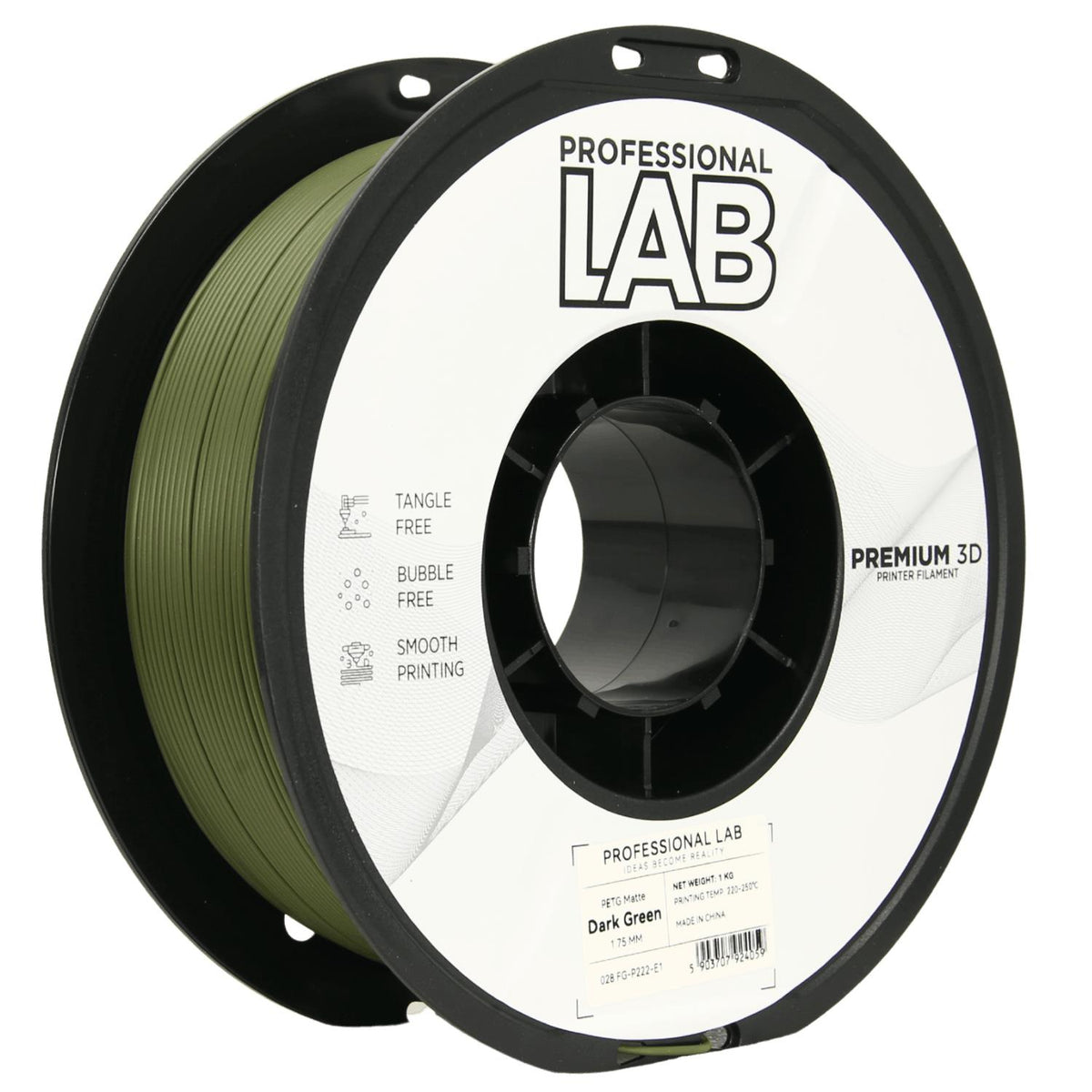 Spoel filament PETG mat donkergroen, Prof. Lab, 1,75 mm