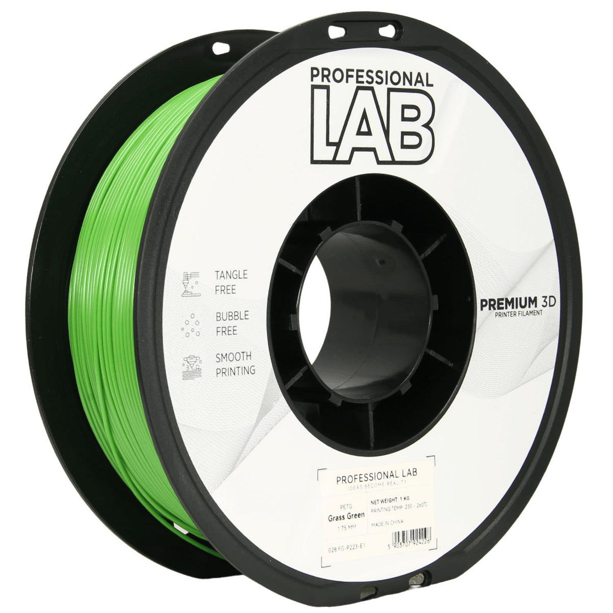 Spoel filament PETG grasgroen, Prof. Lab, 1,75 mm