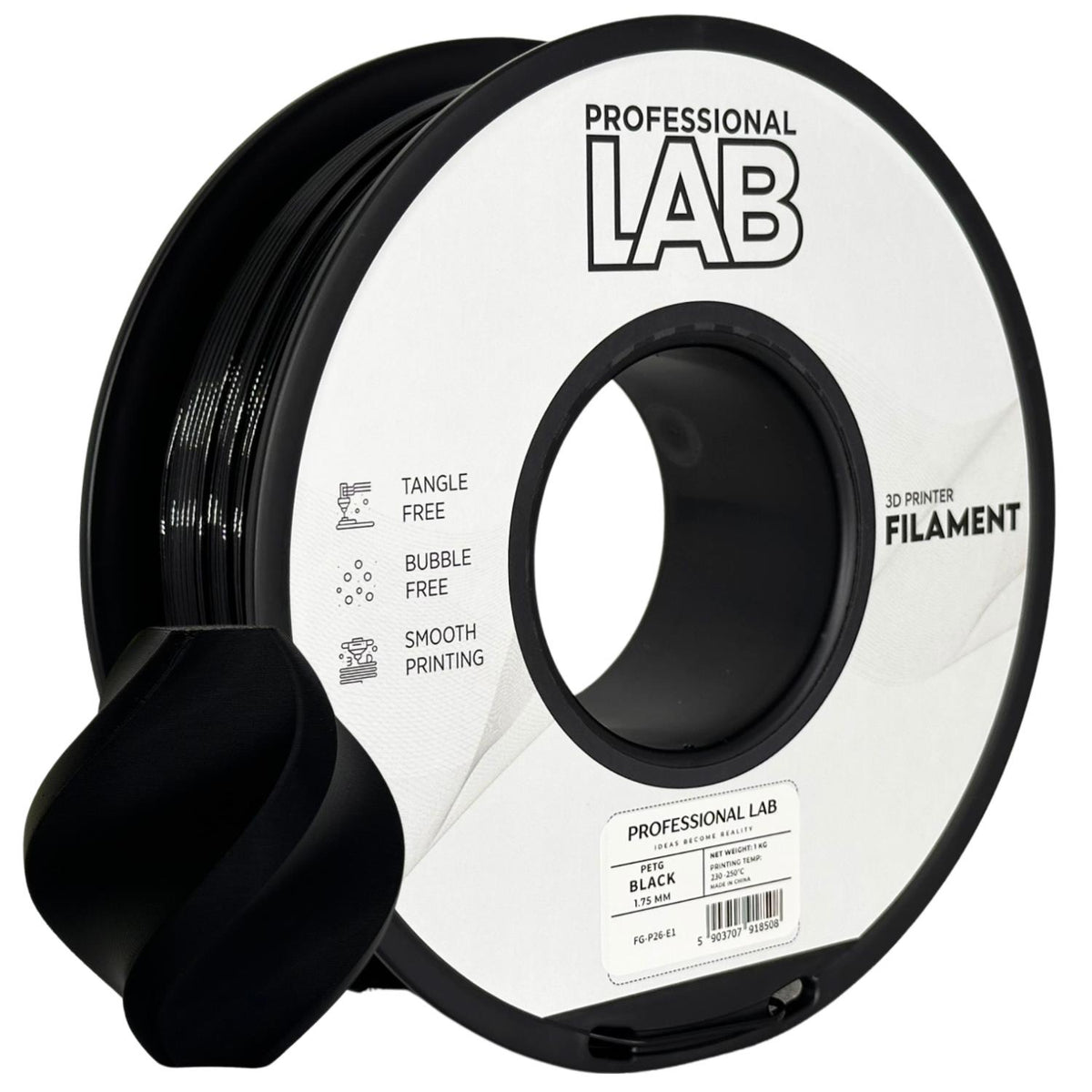 Spoel filament PETG zwart, Prof. Lab, 1,75 mm