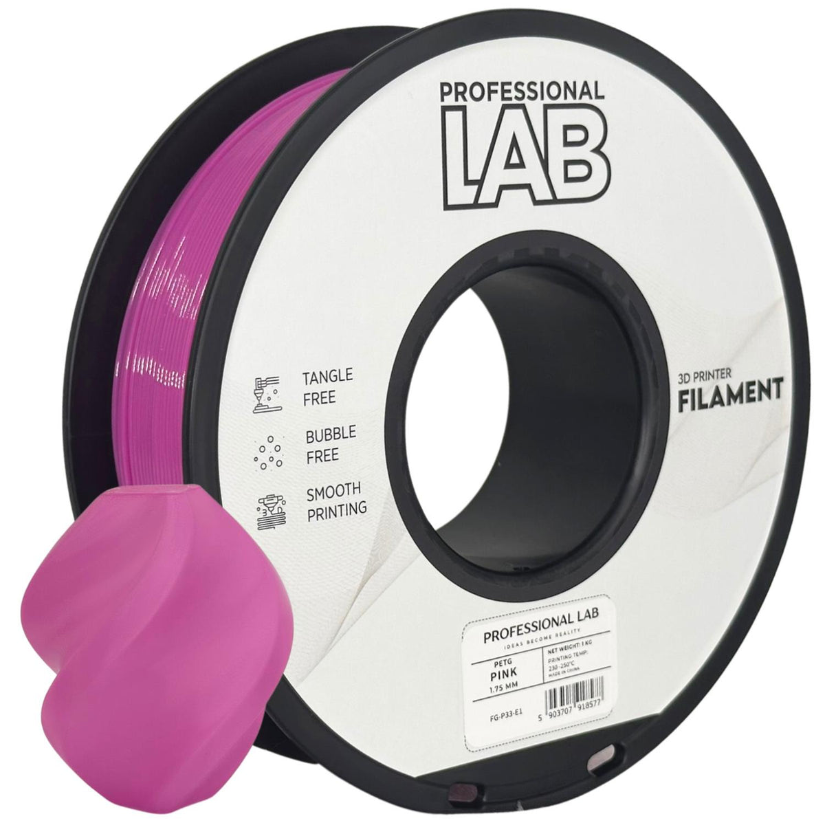 Spoel filament PETG roze, Prof. Lab, 1,75 mm