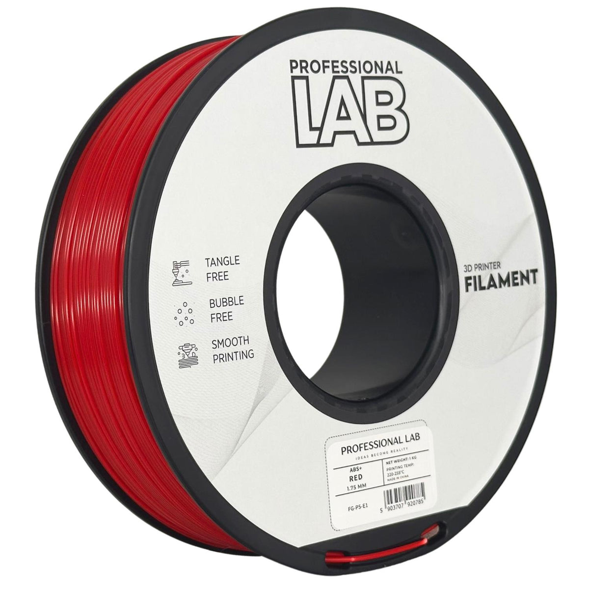 Spoel filament ABS+ rood, Prof. Lab, 1,75 mm