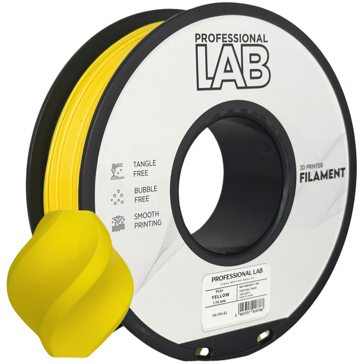 Spoel filament PLA+ geel, Prof. Lab, 1,75 mm