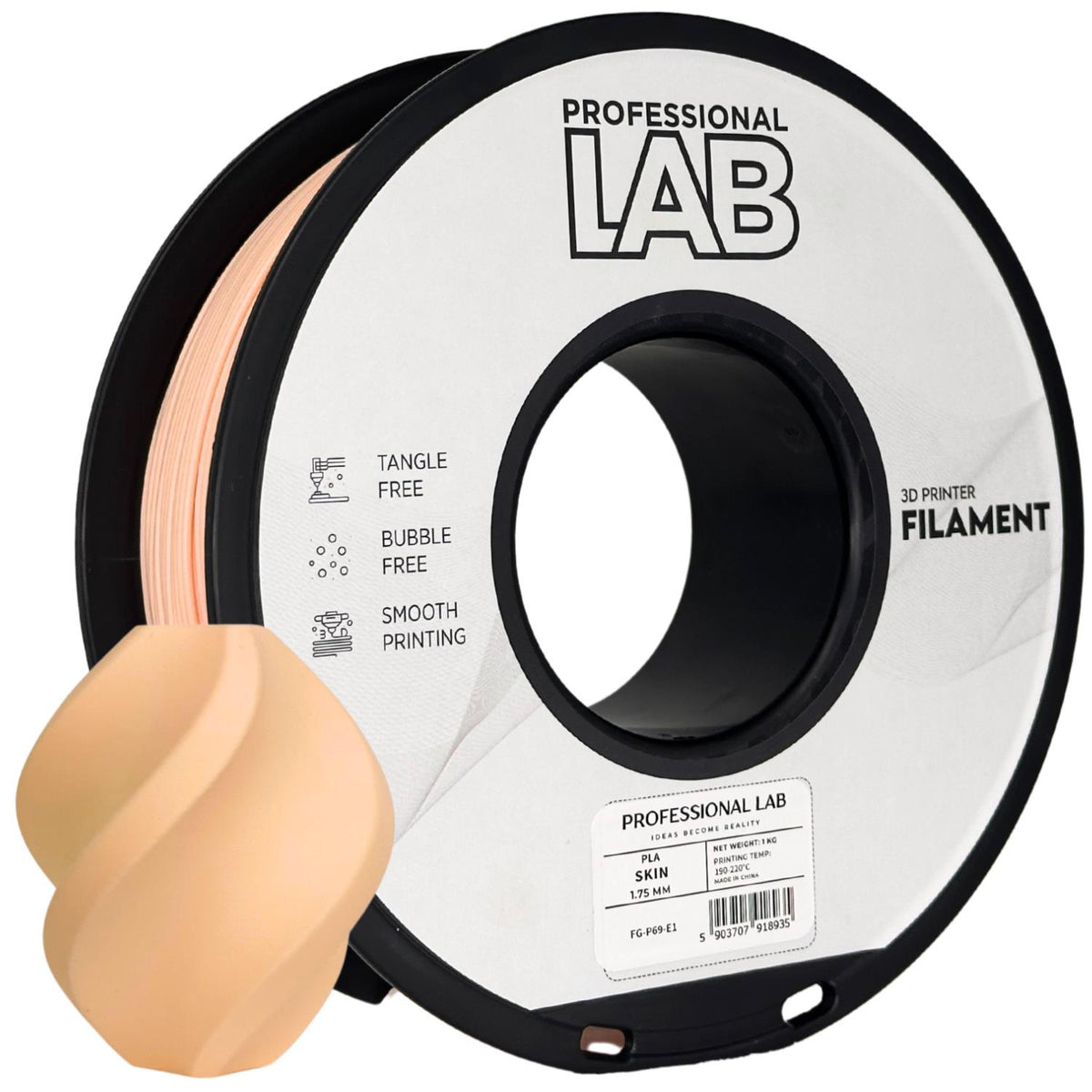 Spoel filament PLA huidskleur, Prof. Lab, 1,75 mm