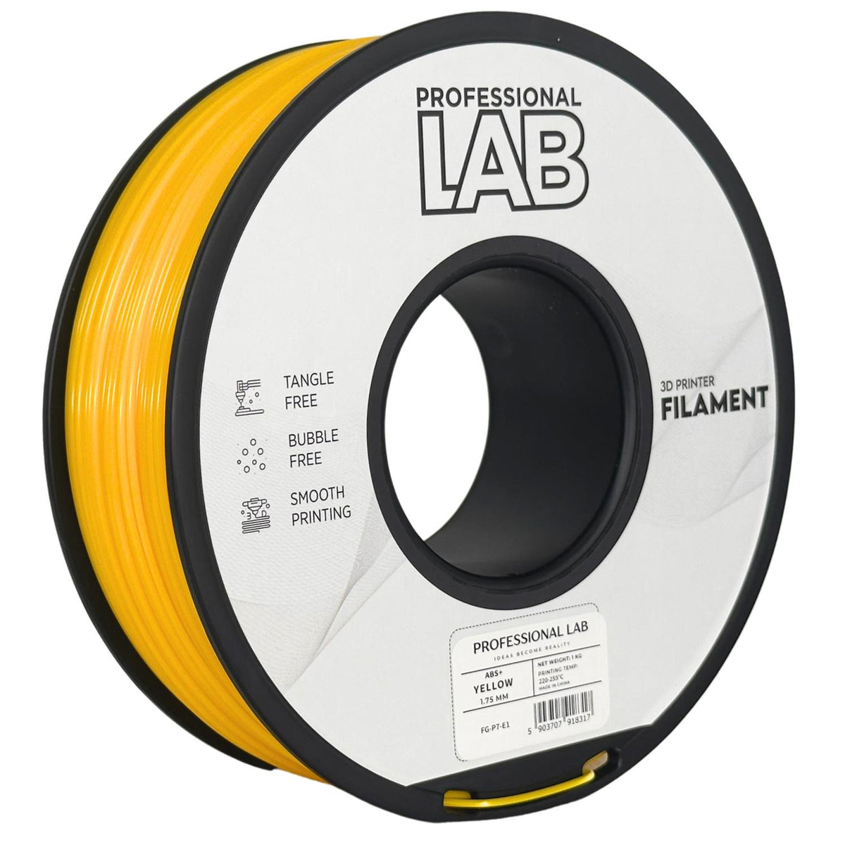 Spoel filament ABS+ geel, Prof. Lab, 1,75 mm