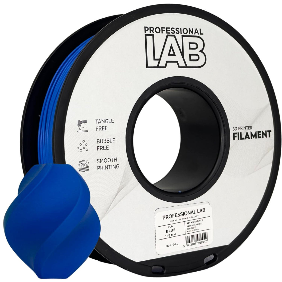 Spoel filament PLA blauw, Prof. Lab, 1,75 mm