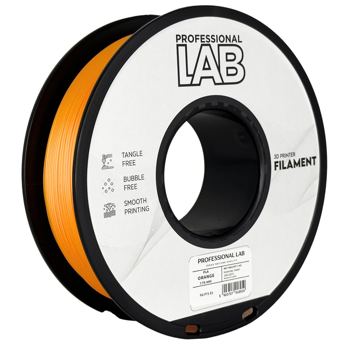 Spoel filament PLA oranje, Prof. Lab, 1,75 mm
