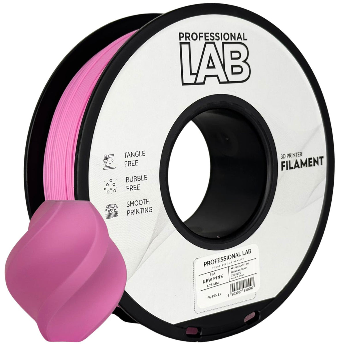 Spoel filament PLA roze, Prof. Lab, 1,75 mm