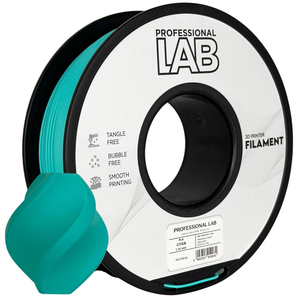 Spoel filament PLA azuurblauw, Prof. Lab, 1,75 mm