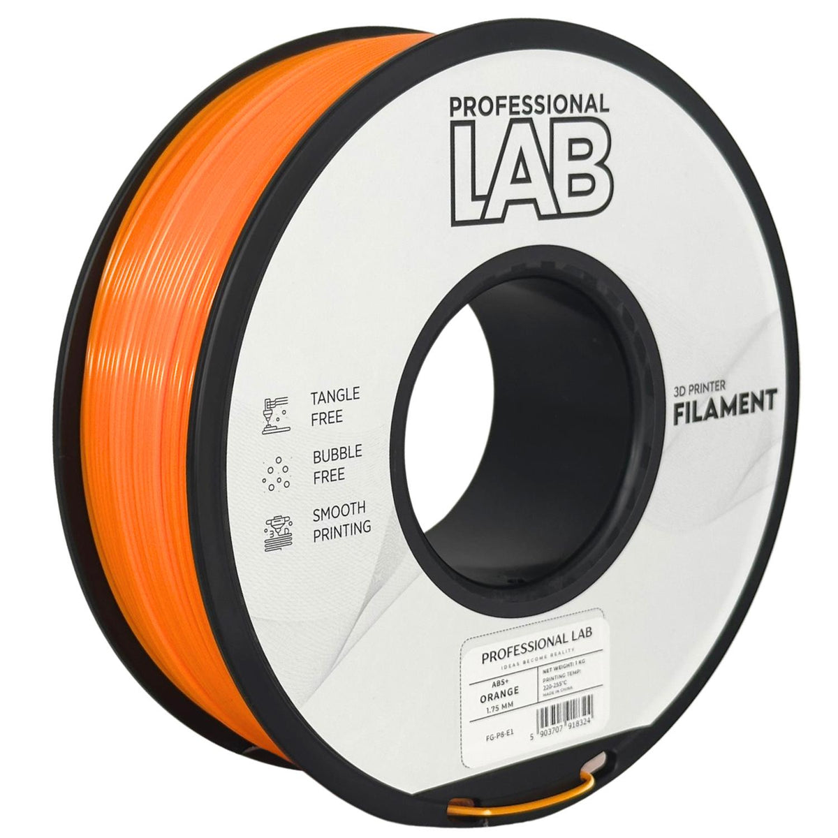Spoel filament ABS+ oranje, Prof. Lab, 1,75 mm