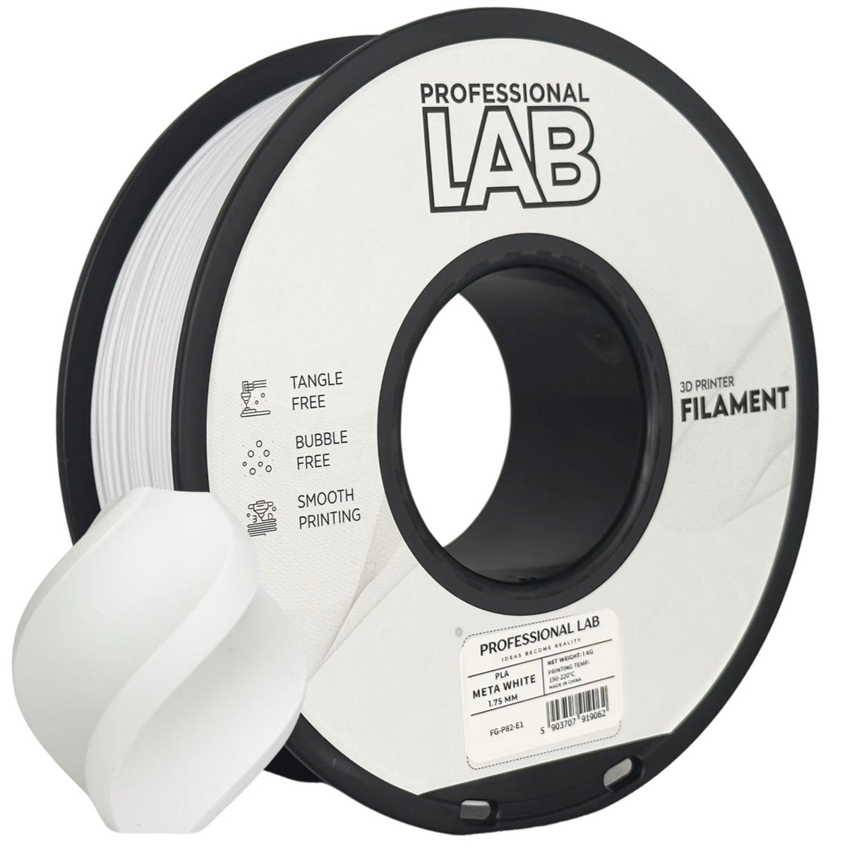 Spoel filament PLA META wit, Prof. Lab, 1,75 mm