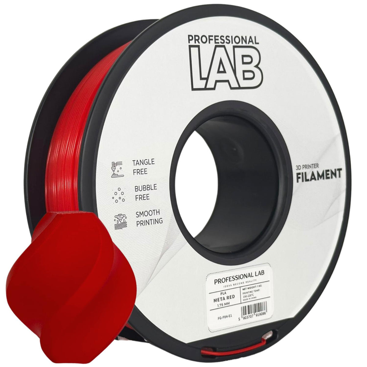 Spoel filament PLA META rood, Prof. Lab, 1,75 mm