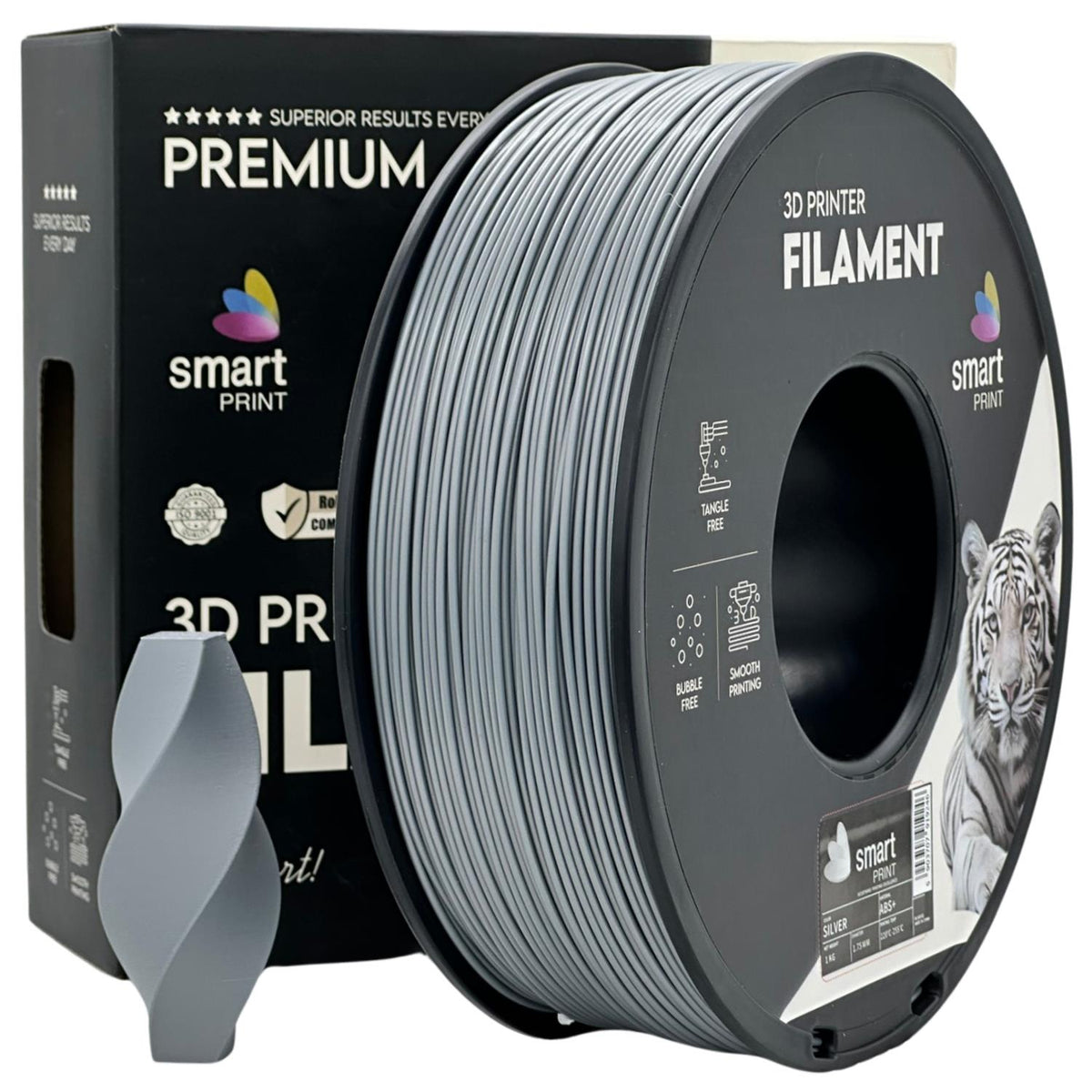 Spoel filament ABS+ zilver, Smart Print, 1,75 mm
