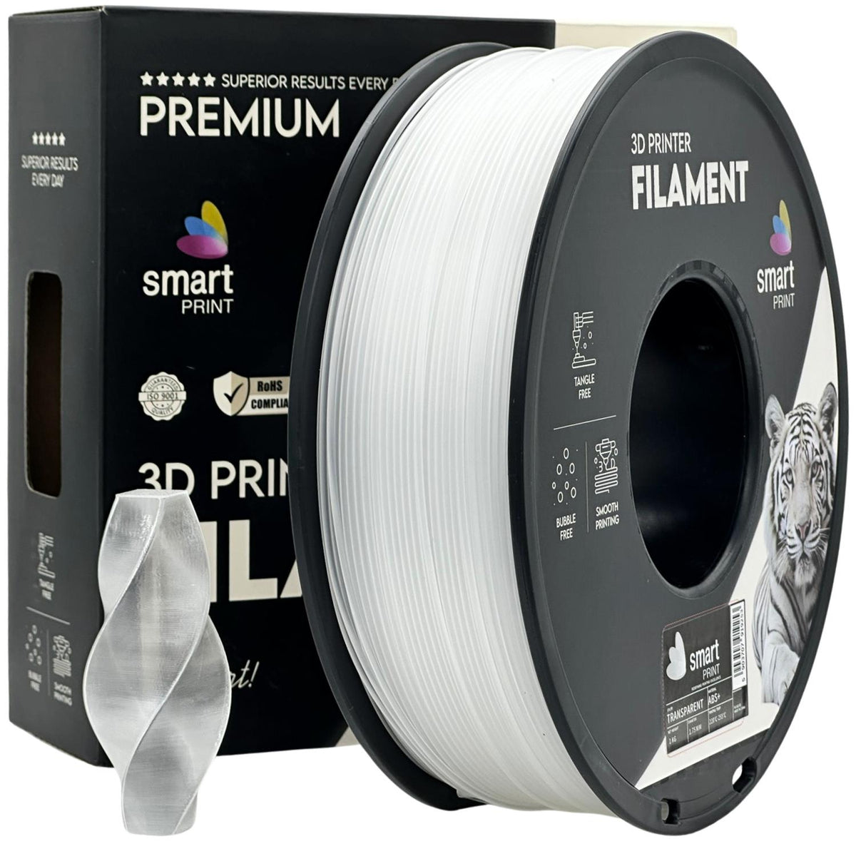 Spoel filament ABS+ transparant, Smart Print, 1,75 mm