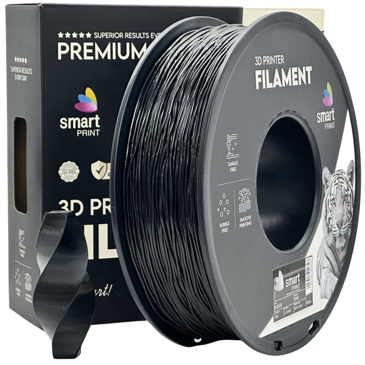 Spoel filament TPU zwart, Smart Print, 1,75 mm